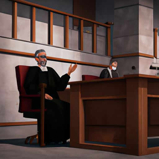 תמונה של עורך דין פלילי באולם בית משפט, מתווכח תיק בפני שופט.
